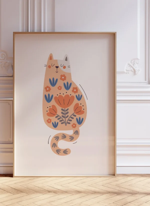 Set de 3 cuadros “Boho Gatos y Flores” - Imagen 4